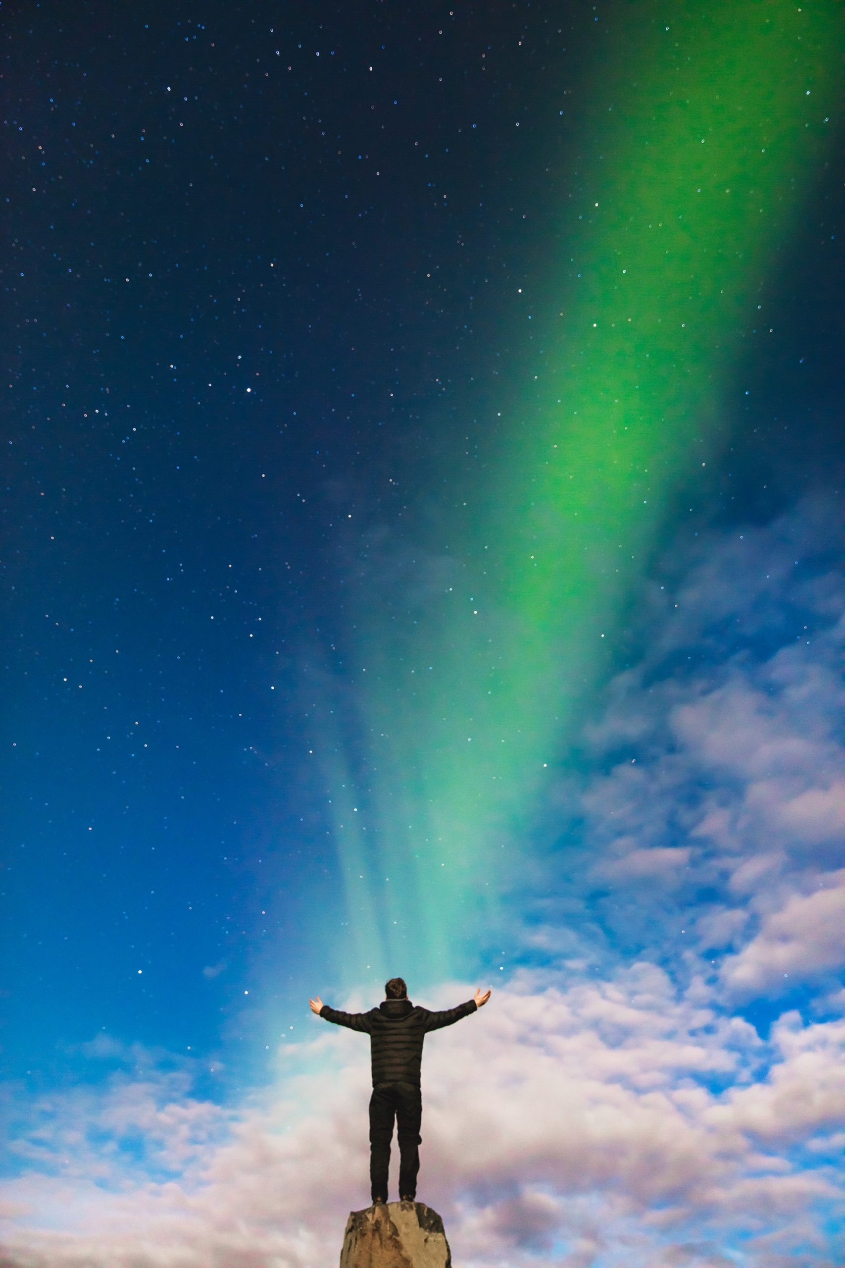 Looking at the auroras in Iceland