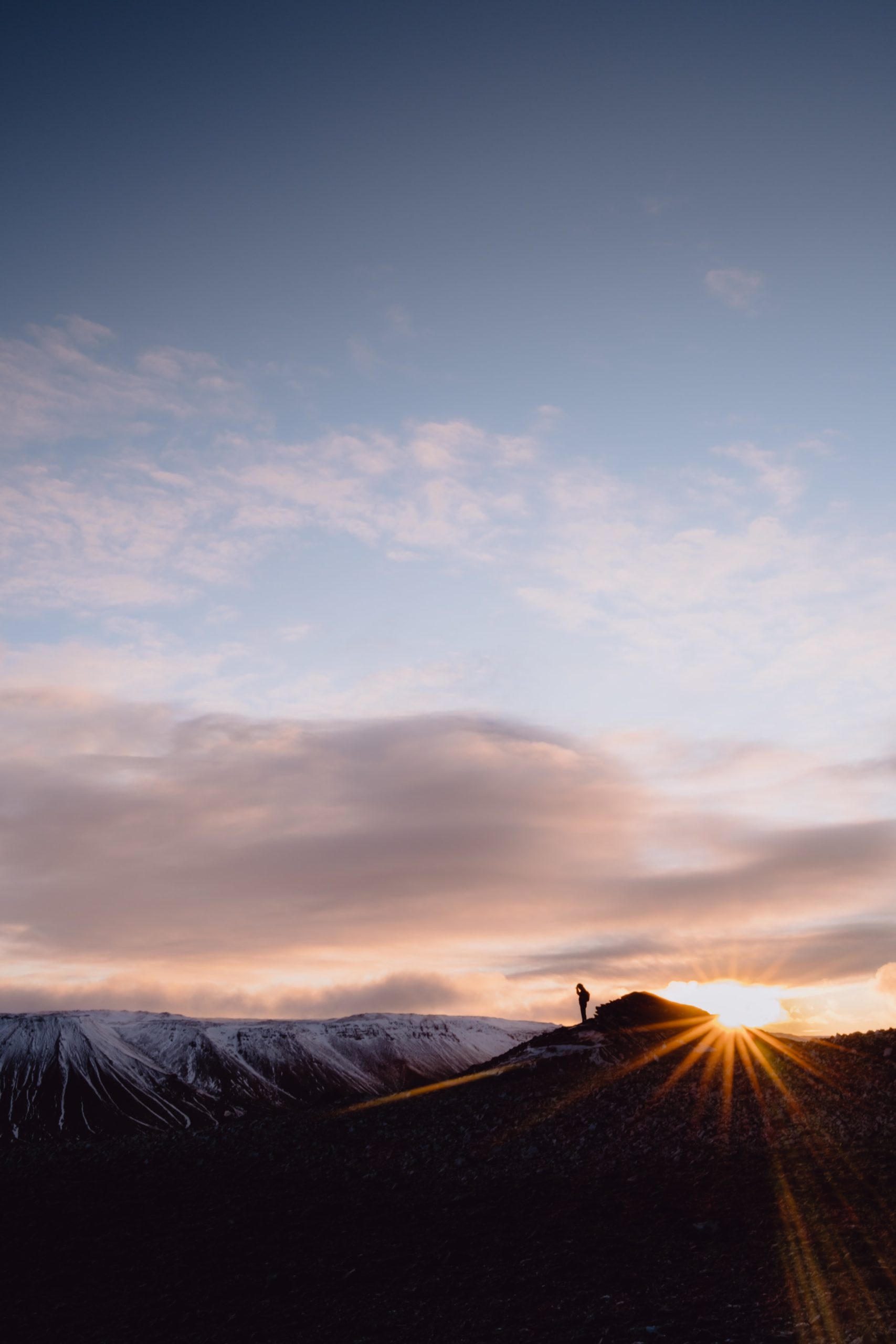 A girl on a mountain in Iceland