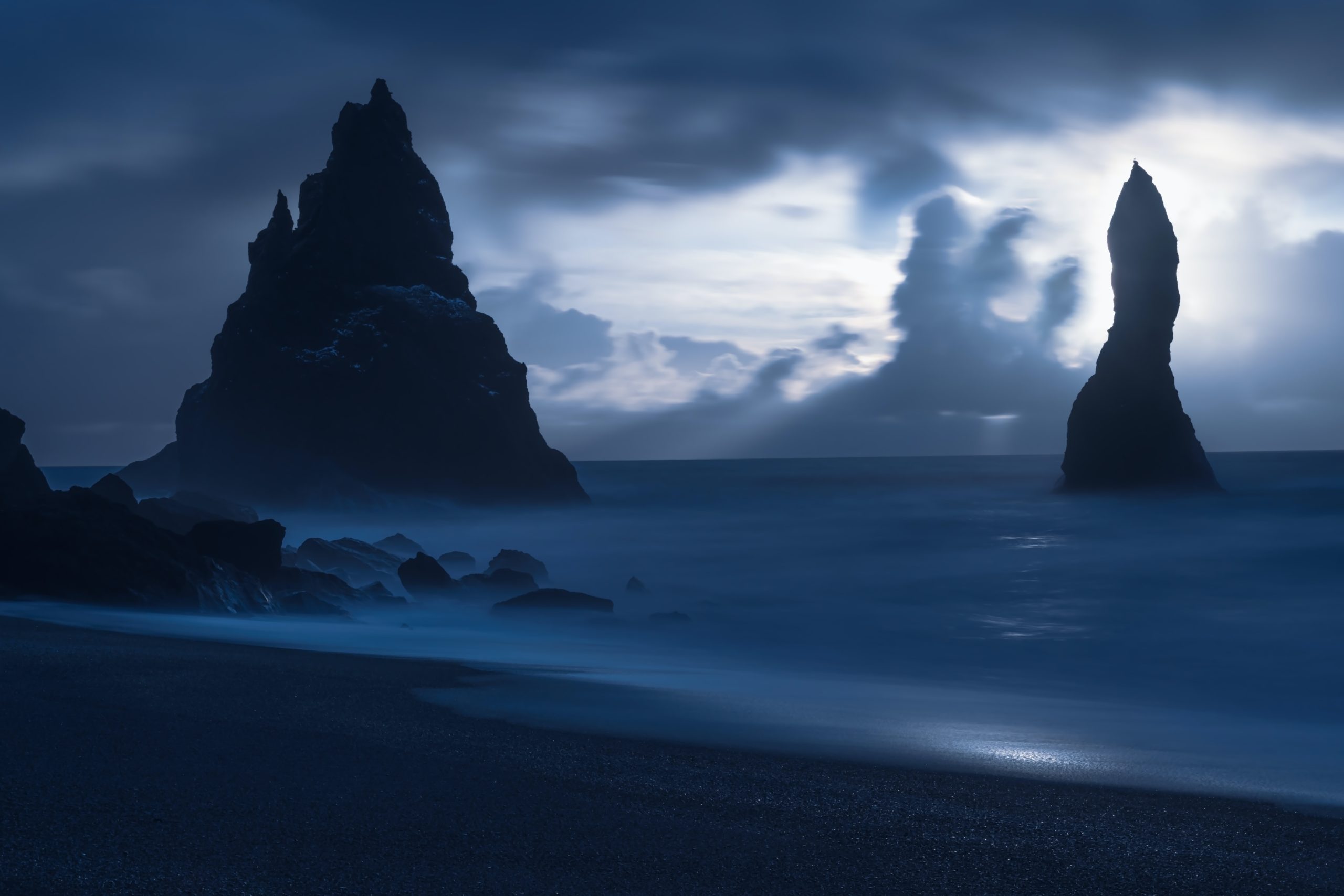 Some claim that Reynisdrangar rock stacks are the petrified remains of trolls caught in the sunlight