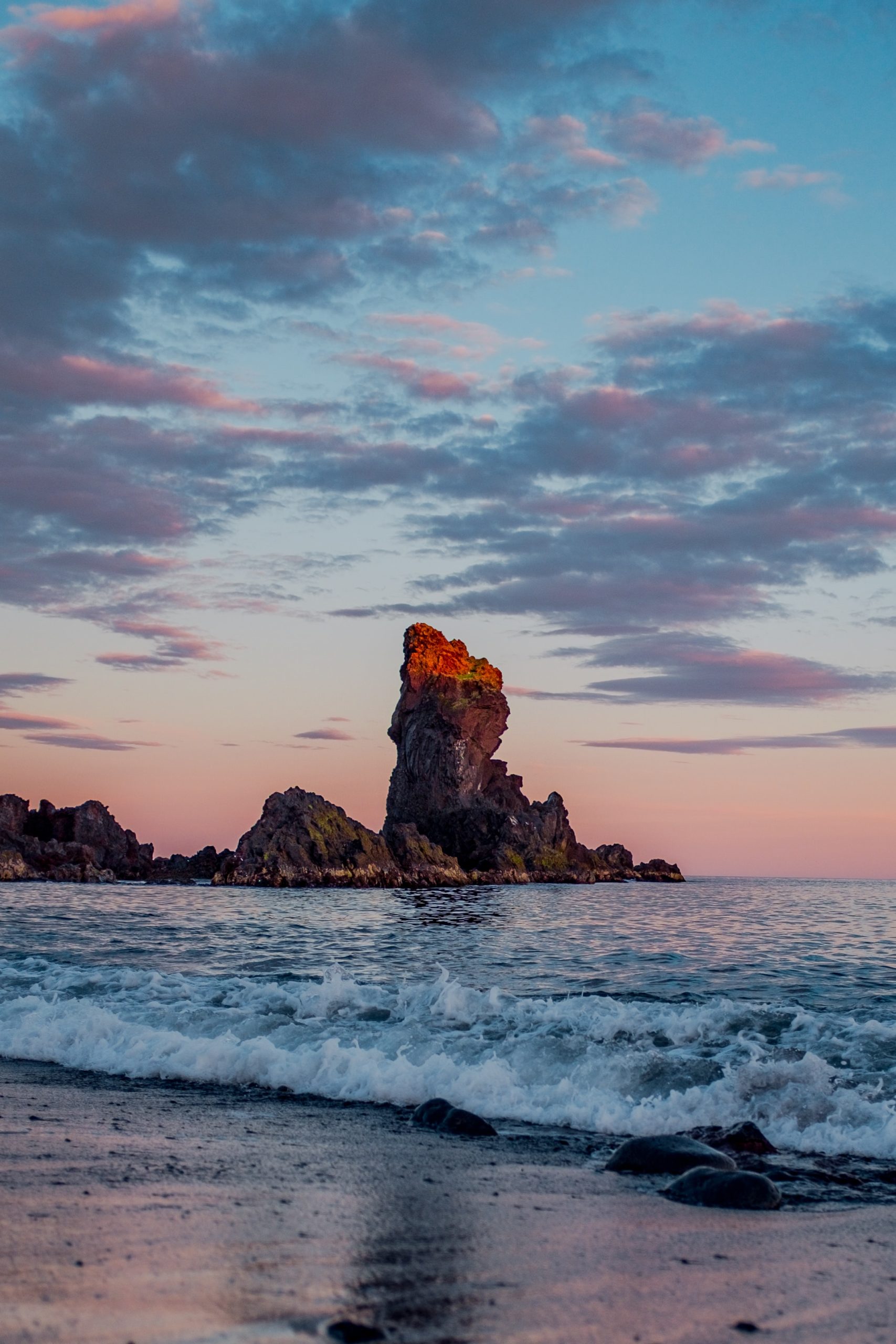 A rock formation at Djúpalónssandur black sand beach in West Iceland