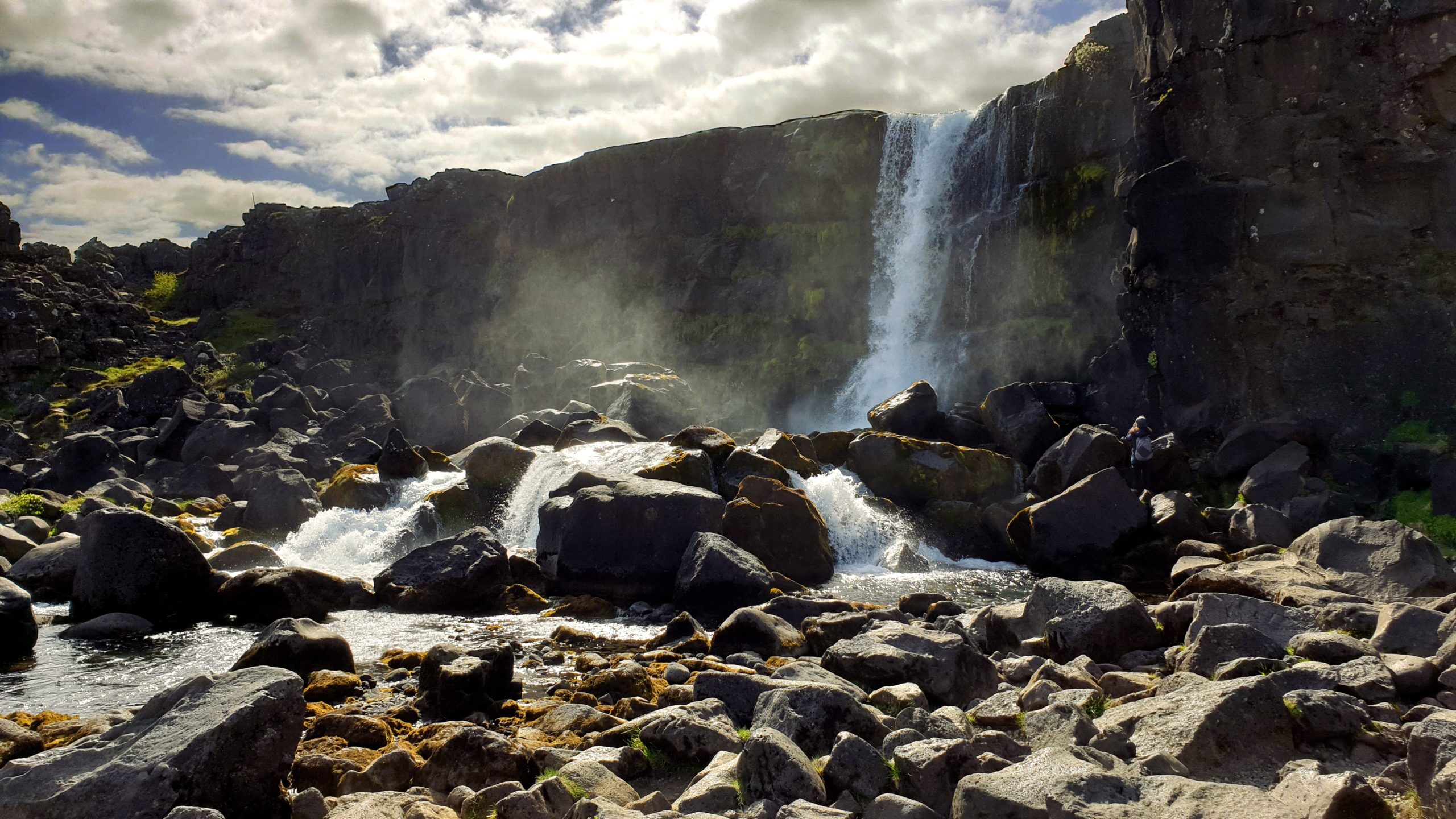 Waterfall at Thingvellir National Park in Iceland