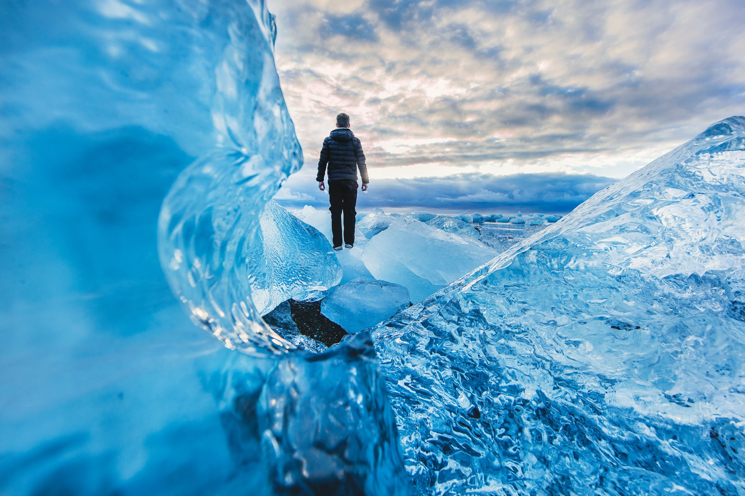 A close up photo of a glacier in Iceland