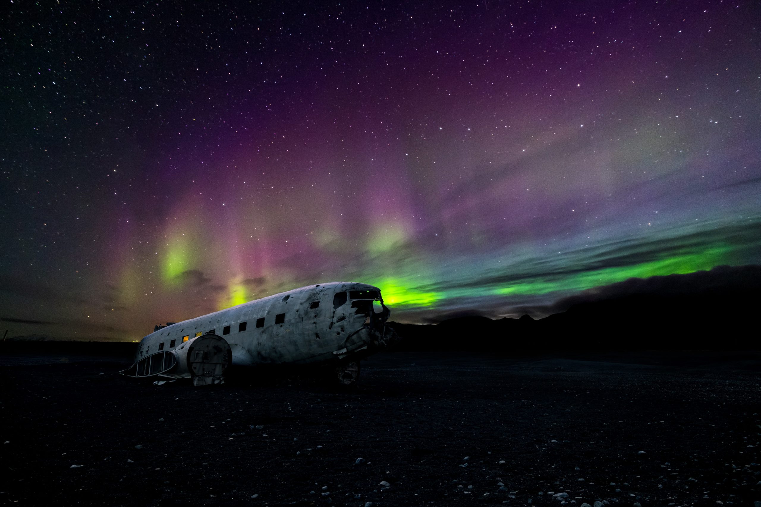 Northern Lights at Sólheimasandur