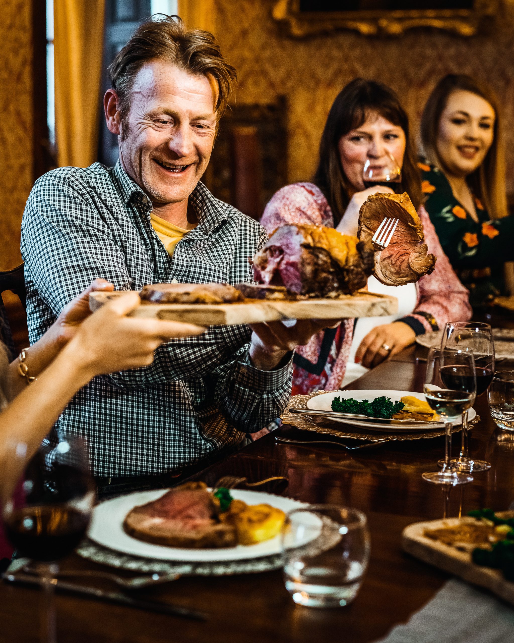 A family eating together around a table